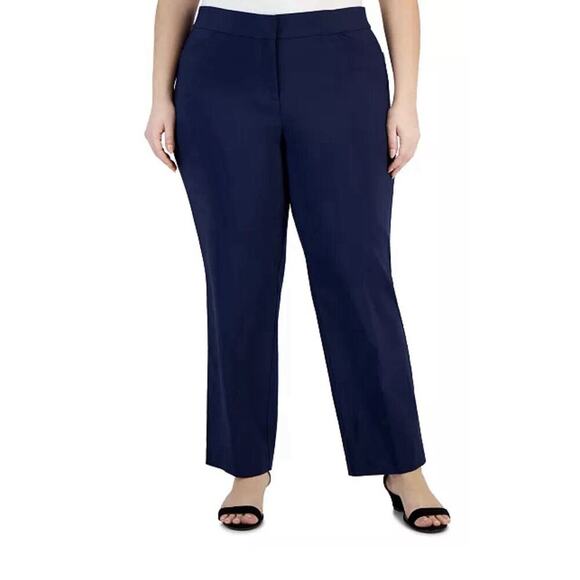 Jm Collection‎ Blue Curvy-Fit Straight-Leg Intrepid Plus Size 14WP Petite NWT - Picture 1 of 7